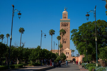 Fototapeta premium North Africa. Morocco. Beautiful places of the ancient city of Morocco - Marrakesh. 