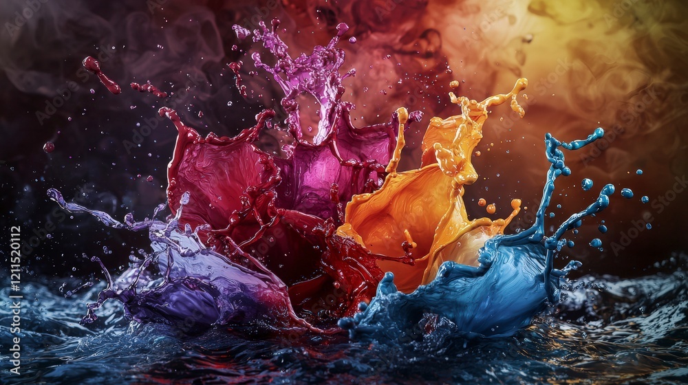 Fototapete vibrant color splash art studio setting dynamic photography artistic environment close-up view visua