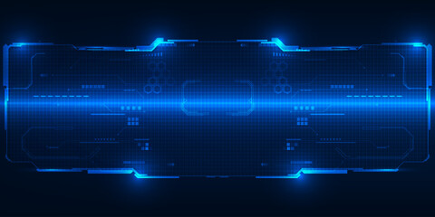  Futuristic frame,screen,panels,border and windows for head up display or dashboard control and technology background.Future sci fi tech style design concepts.Vector illustrations.