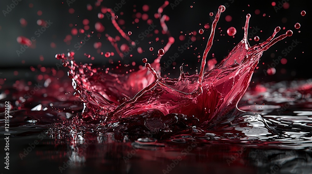 Leinwandbilder dynamic splashes of deep red liquid studio setting photography artistic environment close-up view cr