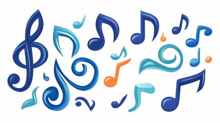 Colorful musical notes design, ideal for music-related projects
