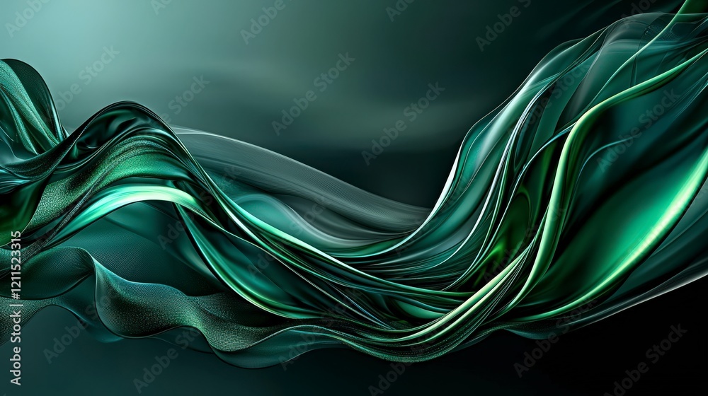 Leinwandbilder Unity in emerald waves a close-up of abstract digital design in a calm green environment