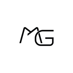 MG monogram logo design letter text name symbol monochrome logotype alphabet character simple logo