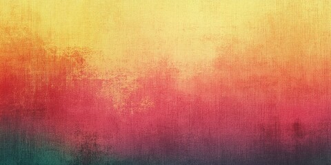 Obraz premium Vibrant gradient background with grainy texture featuring yellow, orange, pink, and purple hues blended seamlessly from top to bottom.