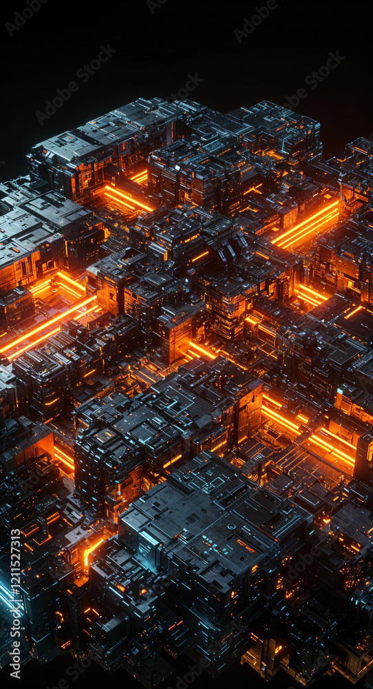 Poster technological abstract background of lines and mechanisms structures . generative ai