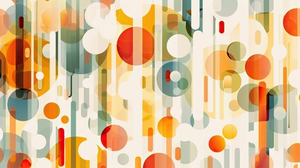 Vintage style pattern with warm red, orange and yellow colors