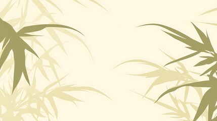 Fototapeta premium Abstract Bamboo Leaves Design in Soft Olive Tones