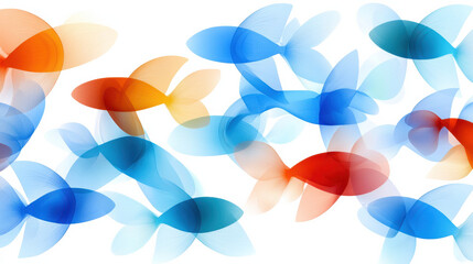 Seamless pattern of colorful flying fish in vibrant hues, creating lively and dynamic design