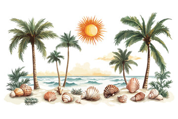 summer holiday background t shirt bundle vector design