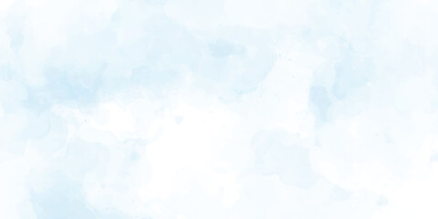 Blue watercolor abstract background Aquarelle painted azure gradient color splashing on textured paper. Vintage water color splash template or canvas for design, retro