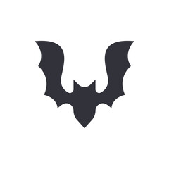 Bat solid icons, minimalist vector illustration ,simple transparent graphic element .Isolated on white background