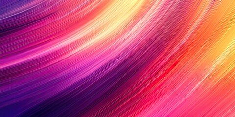Colorful abstract gradient background featuring vibrant pink, purple, orange, and yellow lines flowing diagonally with a smooth motion blur effect.