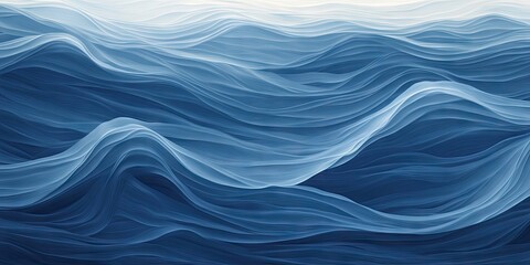 Obraz premium Abstract ocean wave texture featuring soft flowing lines in varying shades of blue and white, creating a serene and smooth water surface effect.
