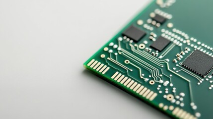 Close-Up of Semiconductor Chip on Circuit Board