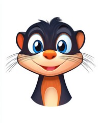 Obraz premium Playful ferret character design in a blushing forest close-up