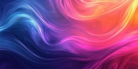 Obraz premium Vivid swirling abstract background featuring dark blue, purple, pink, and orange hues flowing seamlessly in dynamic waves and layers.