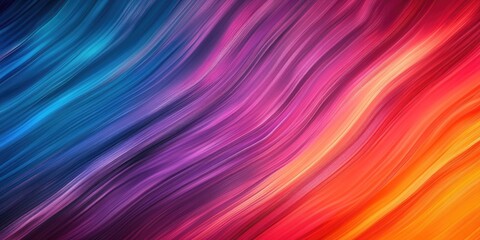 Fototapeta premium Vibrant abstract gradient background with flowing waves in shades of blue, purple, pink, and orange creating a dynamic motion blur effect.