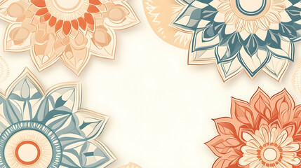 Pastel Mandala Design Background; Abstract Floral Pattern; Decorative Art;  Website or Social Media Banner