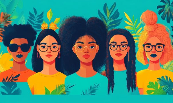 Diverse People Faces Or Avatar Portrais Generative AI