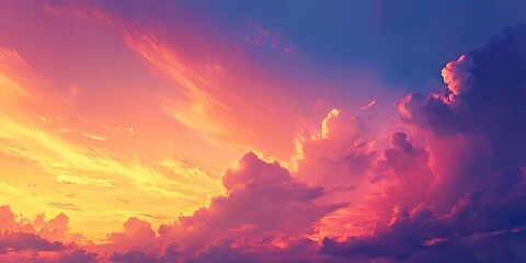 Vibrant pink and orange sunset sky with wispy clouds filling the upper two-thirds and deep blue tones in the lower third of the image