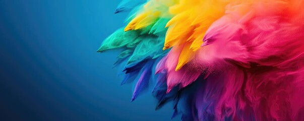 Rainbow holi idea. A vivid explosion of colorful paint creating a vibrant abstract background.