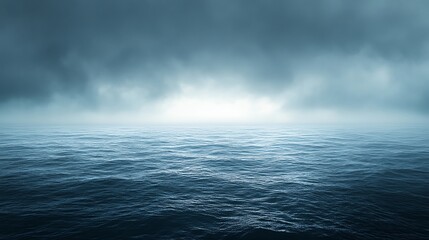 Obraz premium Moody Ocean: Dark Clouds over Deep Blue Waters