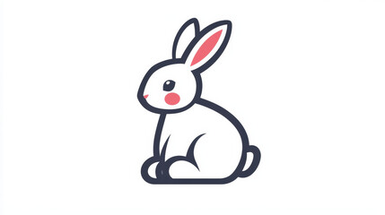 Fototapeta premium Minimalist Bunny Illustration