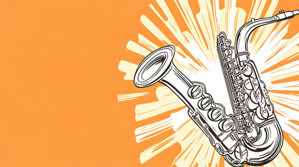 Saxophone jazz music concert poster design