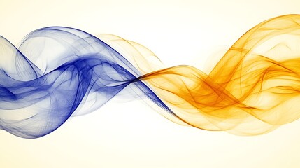 Naklejka premium Abstract Blue and Gold Wave Design Artwork