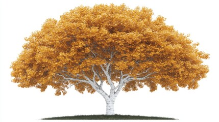 Fototapeta premium Vibrant autumn tree with golden foliage