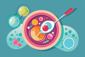 A scientist prepares a sample for customizable in vitro fertilization in a laboratory setting In vitro fertilization Customizable Disproportionate Illustration