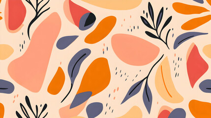 Abstract autumn leaf pattern design, background for fall fashion, website, or social media