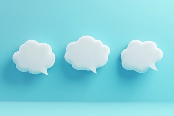 Speech bubble on blue background 3d rendering, Generative AI