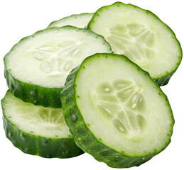 cucumber slices on white background