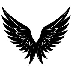 wing fold silhouette vector illustration