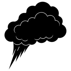 A passing cloud silhouette vector illustration