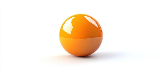 Vibrant orange animated ball positioned centrally on a clean white background showcasing a glossy finish and playful design appeal.