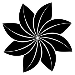  petal curve silhouette vector illustration