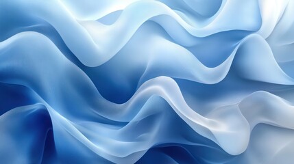 Obraz premium Abstract Blue Waves Flowing, Digital Background, Design Element