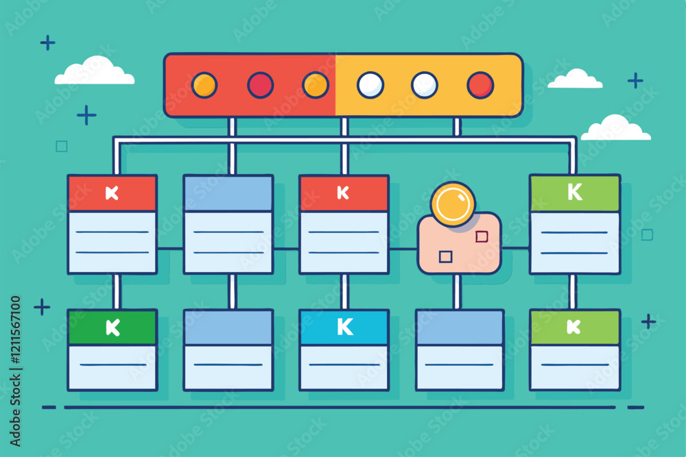 Poster this illustration depicts a customizable kanban setup for effective workflow management and task org