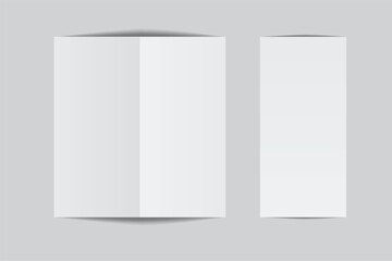 Open Leaflet, bi fold mockup template .Blank paper, thank you card, notecards, note paper, greeting card, wedding invitation, postcard, brochure or any creative work for presentation of your design
