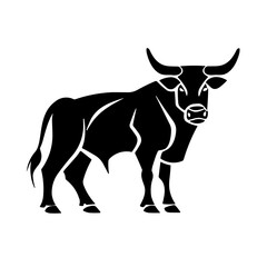 Simple black Bull Icon Vector Symbol