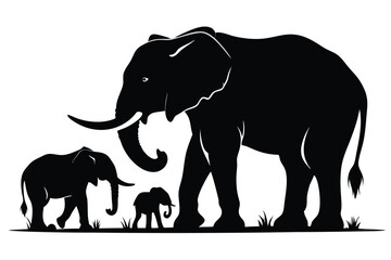 Fototapeta premium perfect vector elephant silhouette collection
