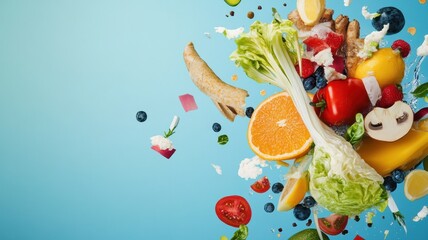 Obraz premium Informative Educational Posters Raising Awareness on Food Waste and Sustainable Practices in Daily Life