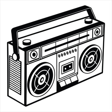 recommend clip art: Vintage Boombox Vector illustration, Boombox Radio Clipart Design