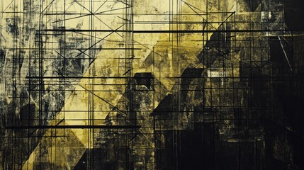 Fototapeta premium Abstract geometric urban texture; grunge; city backdrop; design element