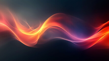Obraz premium Abstract Flowing Energy: Vibrant Red, Orange, and Purple Waves