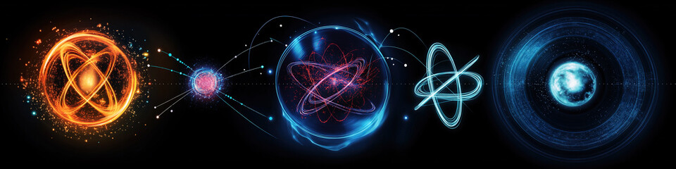 Obraz premium atom and physics background