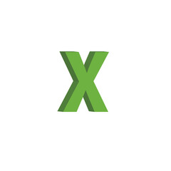 Fototapeta premium simple 3D green alphabet