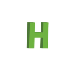 Obraz premium simple 3D green alphabet